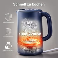 Bear 1,7L-es rozsdamentes acél vízforraló 6 hőfokbeállítással és érintőpanellel 7