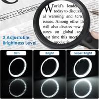 Ntrjtrss 33 LED-es Nagyító 30x/60x Nagyítással - USB Tölthető Kézi Olvasó Nagyító 3 Fényerősséggel - Időseknek, Gyerekeknek, Ékszerészeknek  4