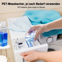 Mucek 2 db 1800 ml Légmentes Mosószer Adagoló Mérőpohárral - Mosópor Tároló Doboz, Kerek Kialakítás, Porálló Tárolóedény 4