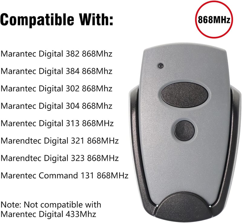 Marantec 868MHz-es garázskapu távirányító, kompatibilis több modellel