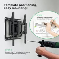 USX MOUNT Dupla Karos TV Fali Tartó 37-90" Képernyőkhöz, 60kg Teherbírással, ±45° Forgatható, Dönthető, VESA 600x400mm Kompatibilis LED/LCD/ 8