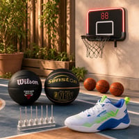 Basket set: mini lopta + lopta č. 5 + 10x ihla + LED kôš + počítadlo + 4 lopty + detské tenisky 1