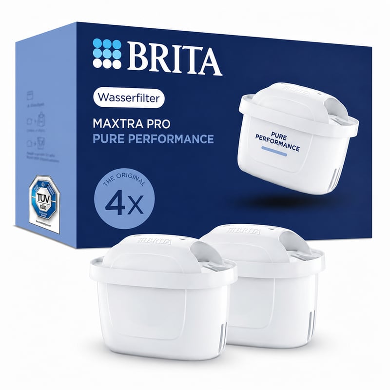 BRITA MAXTRA PRO Pure Performance Vízszűrő Patron 2 db-os szett, Csapvíz Szűrő Mészkő, Klór és Szennyeződések Ellen