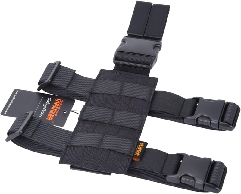 EXCELLENT ELITE SPANKER Taktikai Combtok Állítható Platform Molle Rendszerű Univerzális Táska Bal/Jobb Lábra Fekete Cordura Nylon