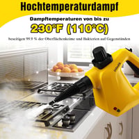 Udodik Hordozható Gőztisztító 10 Tartozékkal - Szőnyeg, Függöny, Kanapé, Konyha, Fürdőszoba Tisztításához - Vegyszermentes 350ml Tartály (Sá 2