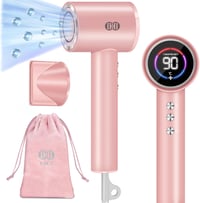 CIICII Ion Hajszárító 1600W - 120.000 RPM Kefe Nélküli Motor, 3 Sebesség, 4 Hőfokozat, HD Kijelző, Hordtáska, Gyorsszárítás Otthoni és Utazá 1