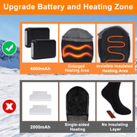 Elektromos fűthető zokni 4000mAh akkuval - Unisex, fekete 4