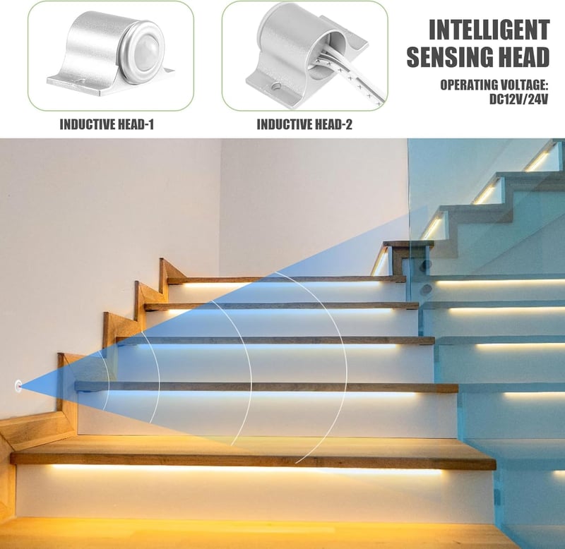Xiaomi LED mozgásérzékelős szalag, 32 fokozatú fényerő, beltéri éjjeli fény, 12V/24V (fehér/piros)