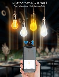 Aigostar Edison okos LED izzó, E27, 6W, vintage filament, Alexa/Google kompatibilis, borostyán, 6 db 3