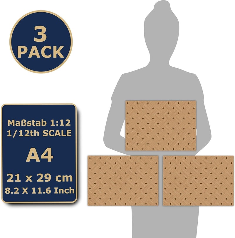 Öntapadós Parkettamintás Padló Babaházhoz 1:12 Méretarányban
