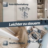 DEERC D11 Mini Drón Gyerekeknek, 2 Akkumulátorral, Dobással Indítható, Propellervédelemmel, 3D Flip, Magasságtartás, 3 Sebességfokozat, RC Q 3
