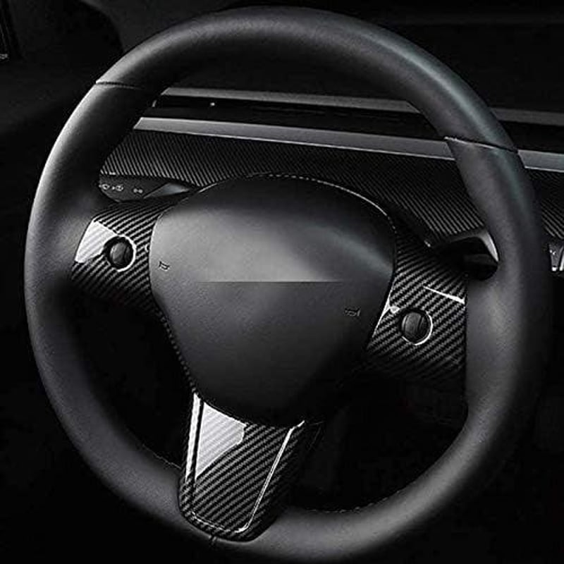 Tesla Model 3 Y kormányvédő keret - Fekete szénacél, 2017-2020 modellekhez