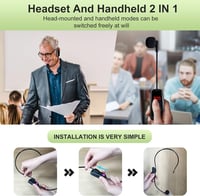 Xiaokoa UHF vezeték nélküli headset mikrofon LED kijelzővel - ideális előadóknak és rendezvényekhez 5