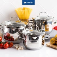 Daniks Tokio 4,26 literes rozsdamentes acél fazék polírozott felülettel, ezüst színben, 22 cm átmérővel, indukciós főzőlapra 9