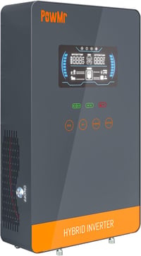 PowMr 6.5 kW Hibrid Inverter 48V-230V 130A MPPT Napelemes Töltésvezérlővel, 450V Max PV Bemenettel, Savas és Lítium Akkumulátorokhoz 1