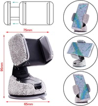 Rózsaszín Autós Bling Szett: USB Adapter, Kábel, Telefontartó és Dekoráció (5 db) 2