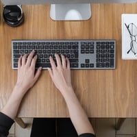 Seenda csendes vezeték nélküli billentyűzet számblokkal, USB, PC/laptop kompatibilis, szürke 7