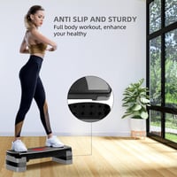 ACTIVE FOREVER Állítható magasságú aerobic step pad, 78x30 cm, fekete-szürke 5