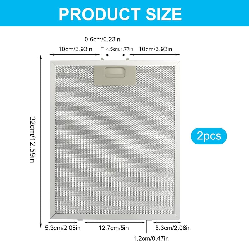 Univerzális fém zsírszűrő páraelszívóhoz, 2db, 320x260mm, alumínium
