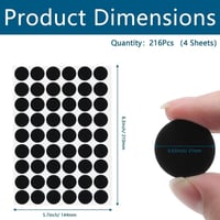Tectake 216 db fekete öntapadós csavarlyuk takaró matrica, 21 mm 2