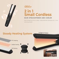 UKLISS Vezeték Nélküli Mini Hajvasaló és Hajgöndörítő 2 az 1-ben - 4000 mAh Akkumulátor, 3 Hőfokozat, Kerámia Lapok, Utazáshoz 7