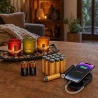 Set za hitne slučajeve: power bank + 12x AA baterije + 2x CR2 baterije + 3x LED svijeće 1