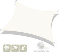 AXT SHADE Napvitorla, Vízálló, Téglalap Alakú, 2x3,5m, Krémszínű, UV-védelemmel, Teraszra, Erkélyre, Kertbe, Időjárásálló Poliészter Anyagbó 2