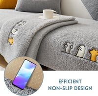 Annauiy 2 személyes kanapévédő takaró, csúszásmentes, állatbarát, sherpa fleece, 70x150cm 4
