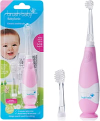Bbush BabySonic LED-es elektromos fogkefe babáknak és kisgyermekeknek 0-3 éves korig - rózsaszín 1