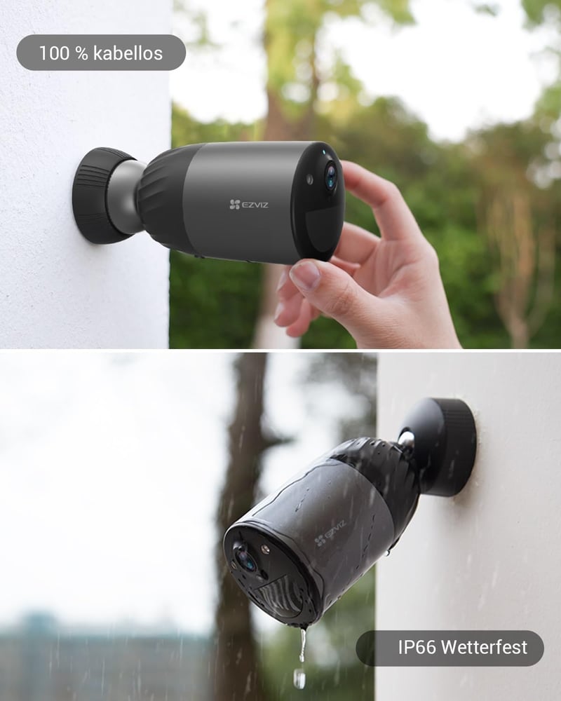 EZVIZ BC1C Akkumulátoros Kültéri Biztonsági Kamera, 1080p Vezeték Nélküli, 7800 mAh, PIR Érzékelő, Sziréna, Reflektor, Színes Éjjellátó, 32G
