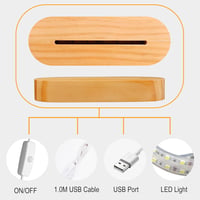 BootyBay 3D Jóga LED Éjjeli Lámpa - Meditációs Asztali Világítás Meleg Fénnyel, Fa Talppal - USB Dekorációs Lámpa Ajándékba Nőknek, Lányokna 8
