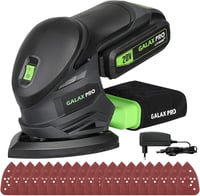 GALAX PRO 20V Akkumulátoros Multicsiszoló Deltacsiszoló Készlet - 140x94mm, Porzsákkal, 20db Csiszolópapírral, Akkumulátorral és Töltővel 1