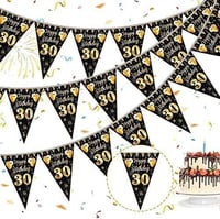 30. Születésnapi Fekete-Arany Girland Banner - Elegáns Dekoráció Fiúknak, Lányoknak 1