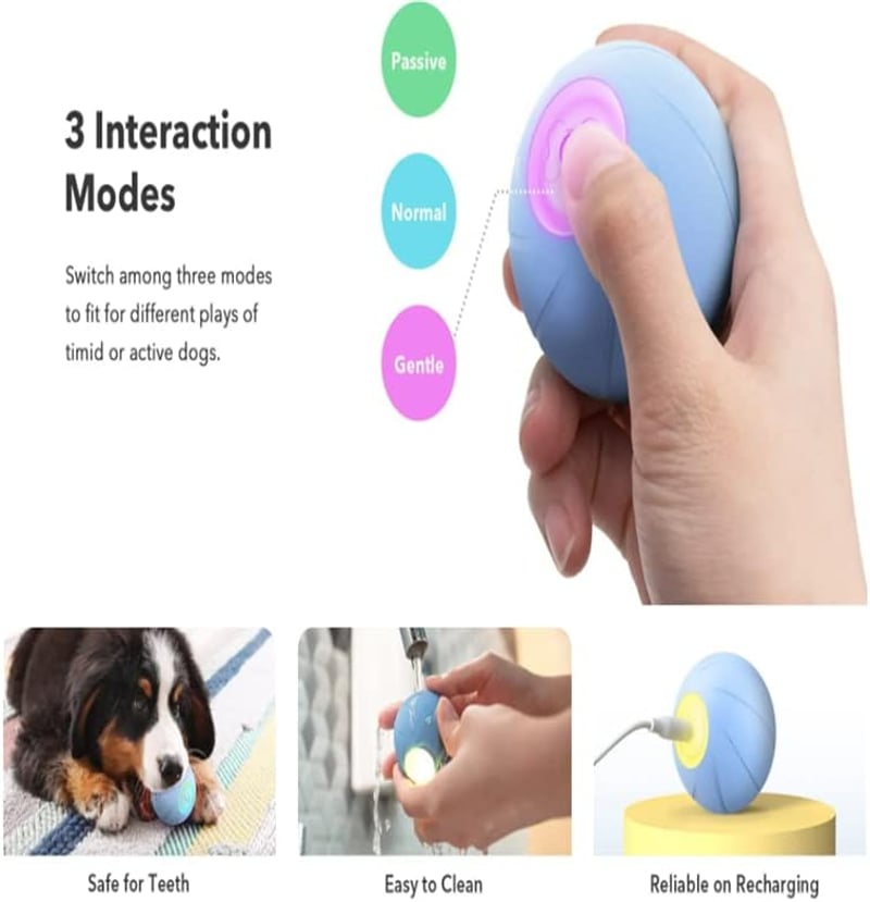 INF LED-es önforgó gumilabda kiskutyáknak és macskáknak - Kék, USB-s, 56mm