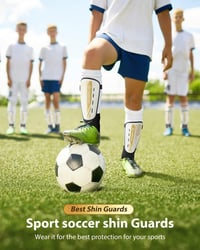 Airsfish Gyerek Sípcsontvédő Bokavédelemmel - Állítható, Minősített Futball Felszerelés Fiúknak és Lányoknak 4