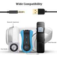 AGPTEK USB-s adatkábel MP3/MP4 lejátszókhoz, fekete, 3,5 mm jack 5