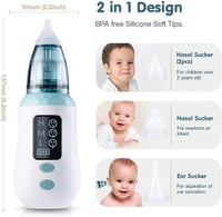 Baby Elektromos Orrszívó – Hordozható, 3 Szívóerő Fokozattal, Újszülötteknek és Gyerekeknek 3