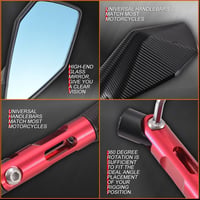Kawasaki, Suzuki, Honda motorokhoz - Piros, kék tükrözésű KATUR visszapillantó tükör, 8-10mm 6