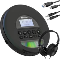 KLIM Nomad Hordozható CD Lejátszó Bluetooth - Hosszú Üzemidejű Akkumulátor, Fülhallgatóval, CD-R/RW/MP3, TF Kártyaolvasó, FM Rádió - Autóba  1