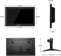 Thinlerain 10.1" IPS Monitor - 1366x768 Felbontású Kompakt Kijelző HDMI/VGA Csatlakozással, Beépített Hangszórókkal, Laptophoz és Számítógép 6