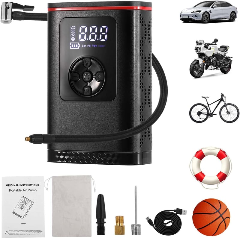 Hancaner 6000mAh-s Akkus Elektromos Pumpa 150PSI - Autó, Motor, Bicikli