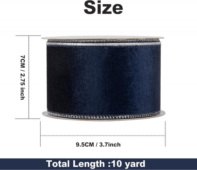 KI Store kétoldalas csillámos bársony szalagkészlet - 3 db kék, ezüst, átlátszó