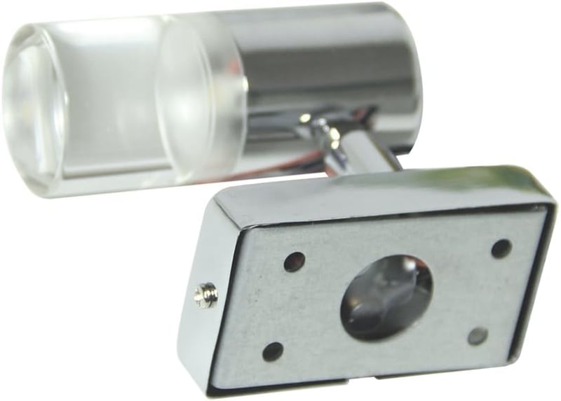 Króm 12V USB LED olvasólámpa, szabályozható, fehér/kék, jachthoz, lakókocsihoz