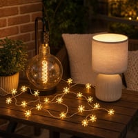 Zlatni večernji sjaj: 1x dimabilna vintage LED žarulja + 1x LED lanac pahuljice + 1x stolna lampa 1