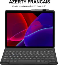 SENGBIRCH Bluetooth Billentyűzetes Tok Lenovo Tab P11 2 Gen 11.5" Tablethez - Levehető AZERTY Francia Billentyűzet, Védőtok, Fekete 4