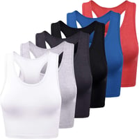 FEPITO 6 db női pamut crop top, ujjatlan sportmelltartó 1