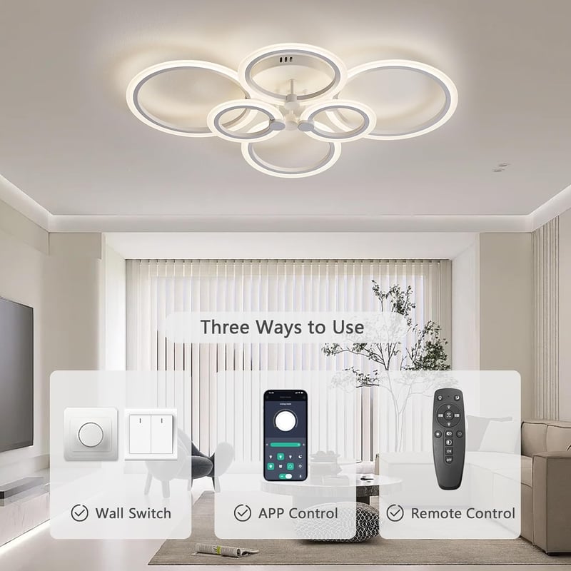 Mennyezeti LED Lámpa 54W Távirányítóval - Kerek, Dimmelhető, 2700K-6500K, 4860 Lumen, Applikációval Vezérelhető