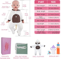 Vollence 53 cm-es élethű szilikon baba lány - Valódi újszülött kinézetű 5