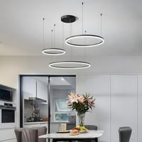 YYUTLUO Modern LED Csillár - 3 Fekete-Arany Gyűrű (40+60+80cm), 90W, Távirányítható, Fényerőszabályozható Mennyezeti Függőlámpa Nappaliba 6