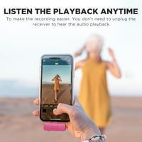 Boya BY-V2 Rózsaszín Vezeték Nélküli Csíptetős Mikrofon iPhone-hoz, Videózáshoz 5